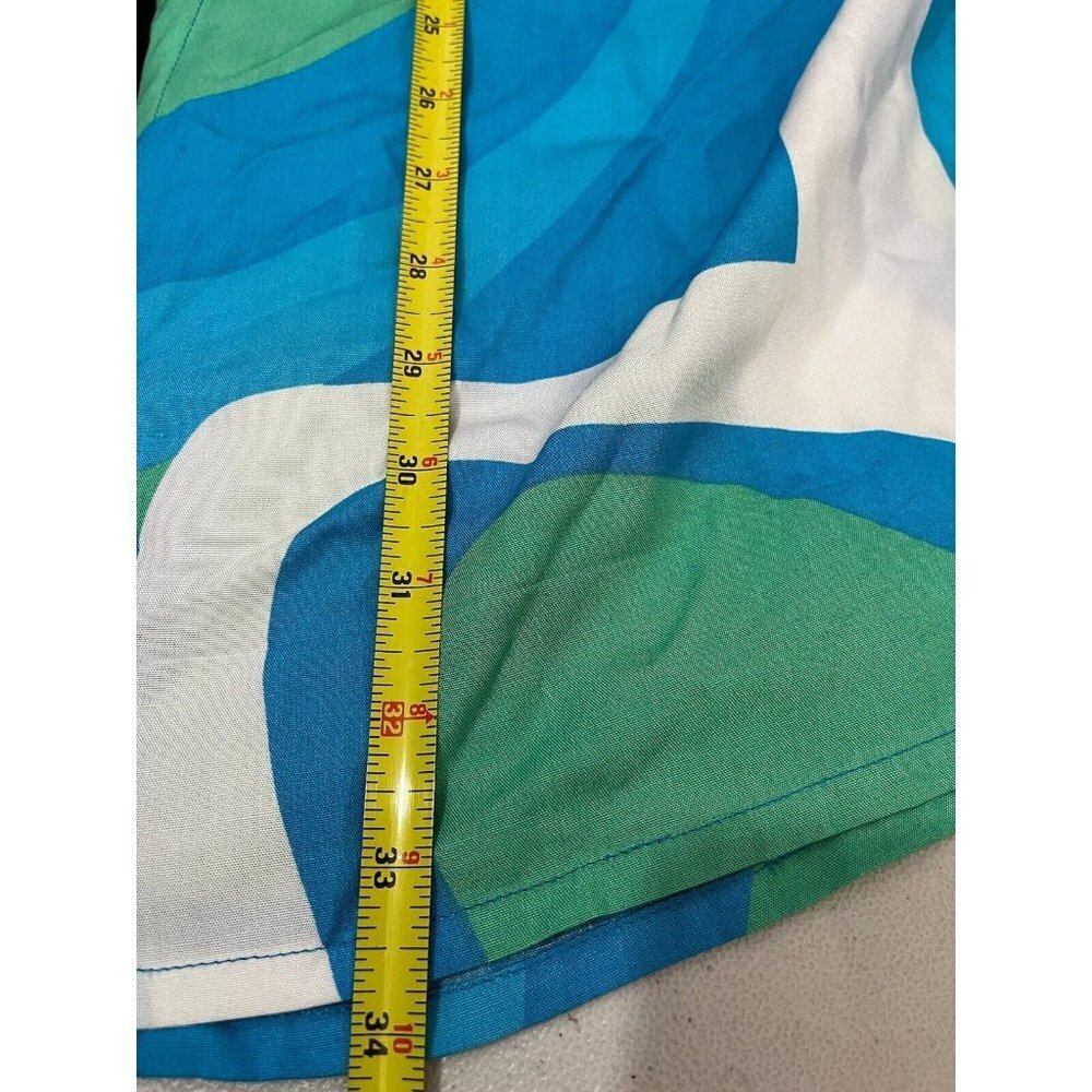 Casual Living Kimono Sleeve Tunic Shirt Women 0X/1X Blue And Green Coastal Wear - Picture 10 of 11